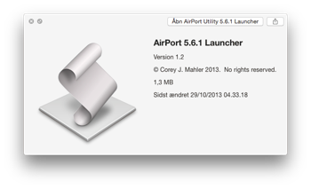 Airport-værktøj - Airport-utility 5.6.1 til OSX Yosemite og Mavericks. Få din gamle Airport express konfigureret